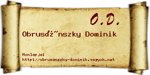 Obrusánszky Dominik névjegykártya
