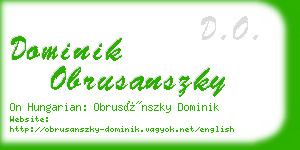 dominik obrusanszky business card